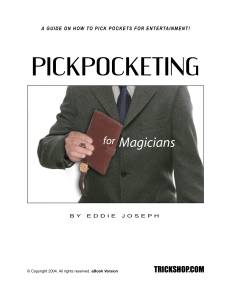 Eddie Joseph - Trickshop - Pickpocketing For Magicians