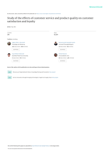 Customer Service, Product Quality, Satisfaction & Loyalty