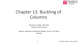 ENGR 2333-Lecture 15 Buckling of Columns