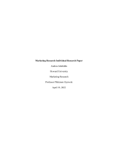 Individual Research Paper Marketing Research