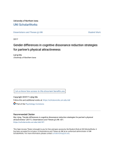 Gender differences in cognitive dissonance reduction strategies f