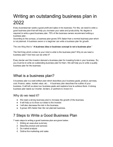 Writing an outstanding business plan in 2022 (1)