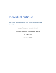 Individual critique