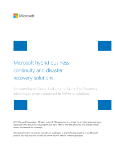 Microsoft hybrid business continuity and disaster recovery solutions