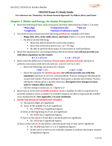 Study Guide CH 1010 Exam 1 Fall 2021