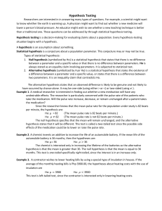 hypothesis testing 2