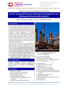 API 571 Damage Mechanisms Affecting Fixed Equipment in the Refining and Petrochemical Industries