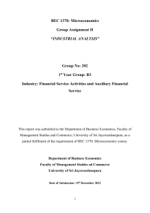 Financial Service Industry Analysis: Microeconomics Report