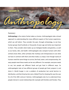 Anthropology Reflection