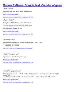 PyGame Module: Graphic Text & Game Counter
