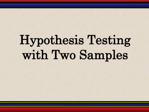 Hypothesis Testing with Two Samples