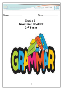 Grade 2 Grammar Booklet: Nouns & Verbs