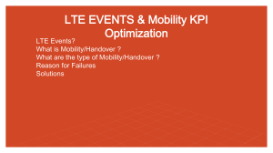 LTE Events & Mobility KPI Optimization