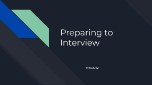 Preparing to Interview