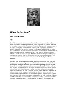 What Is the Soul? - Bertrand Russell Essay