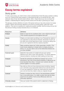 Essay terms explained