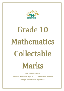 Grade 10  Mathematics by Topic