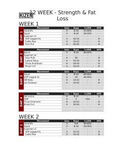 12 WEEKS strength and fat loss