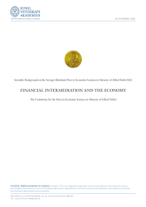 Financial Intermediation & Economy: Nobel Prize Background