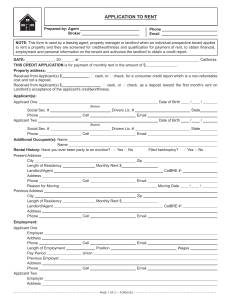 Application to Rent
