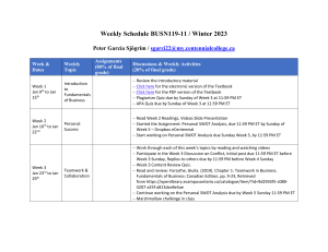 W23 BUSN119-11 Weekly Schedule