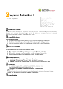 ANI342 3D Computer Animation ll Syllabus