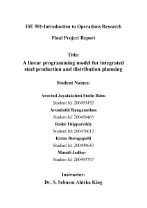 ISE 501 Project Report