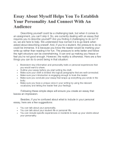 Essay About Myself Helps You To Establish Your Personality And Connect With An Audience