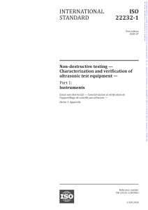 ISO 22232-1: Ultrasonic Test Equipment Characterization