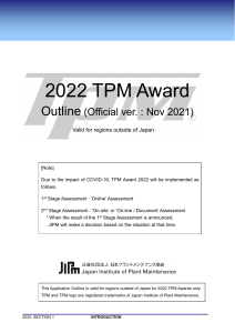 2022 TPM Award Application Outline