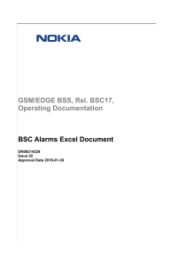 BSC Alarms Operating Documentation