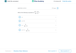 Math (No calculator)  SAT  Khan Academy