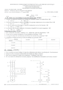Examen Corrigé  Appareillage et schema electrique, univ M'sila 2020