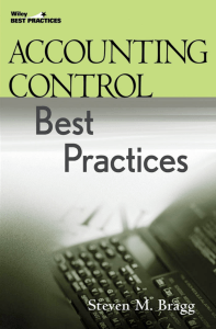 Accounting Control Best Practices 1e by Steven Bragg