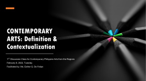 1DC Feb 8 Contemporary Arts - Definition and Contextualization