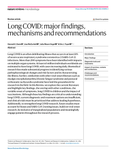 Long COVID: major findings, mechanisms and recommendations