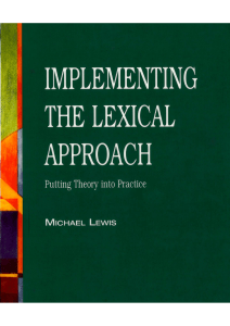 lewis m implementing the lexical approach putting theory int