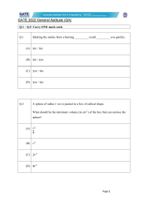 GATE 2022 General Aptitude Exam Paper