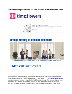 Arrange Global Meeting in Different Time-zones by Timz Flowers 