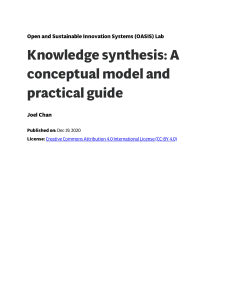 Knowledge Synthesis Conceptual Model