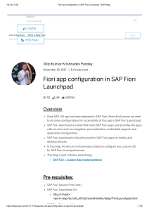 Fiori app configuration in SAP Fiori Launchpad   SAP Blogs