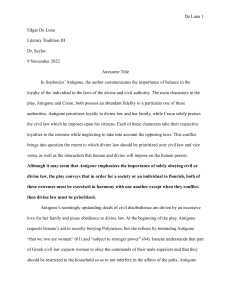 Antigone essay draft