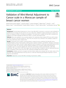 2021 Validation of Mini-Mental Adjustment to Cancer scale in a Moroccan sample of breast cancer women