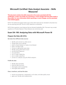 Microsoft Certified: Data Analyst Associate – Skills Measured