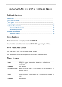 mocha AE CC Release Notes