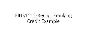 Franking Credit Example 