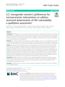 Transgender Women's Preferences for Microeconomic Interventions