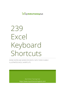 MS Excel Shortcuts for Windows
