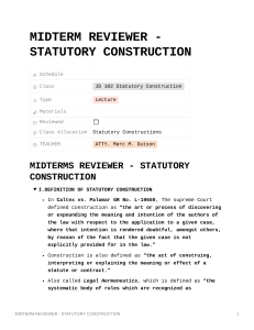 MIDTERM REVIEWER - STATUTORY CONSTRUCTION