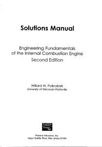 Willard W Pulkrabek Solutions Manual for